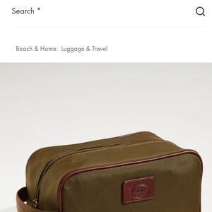 Tommy Bahama Olive and Brown Trim Travel Dopp Kit